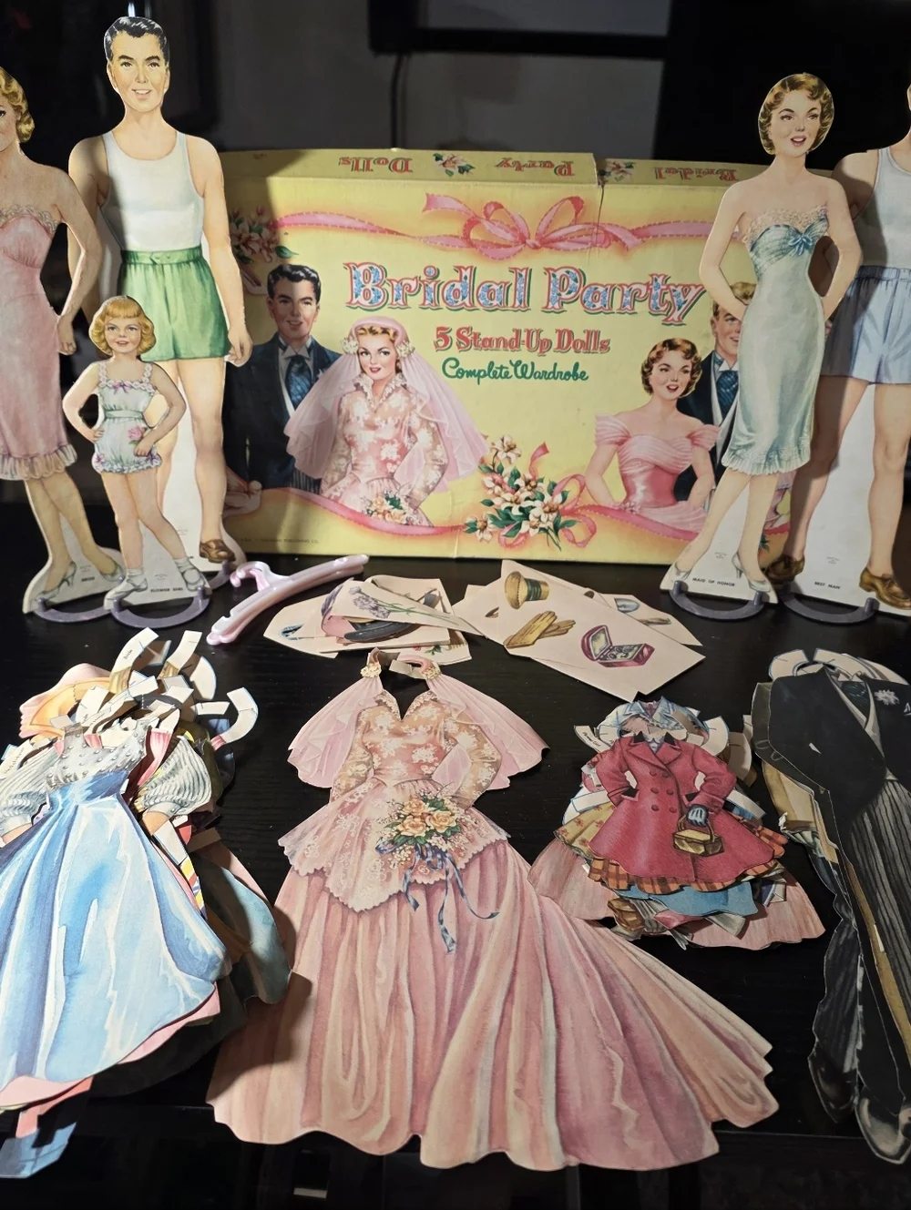Vintage 1950s 85 pc Bridal Party Paper Dolls Set Whitman Dress Up